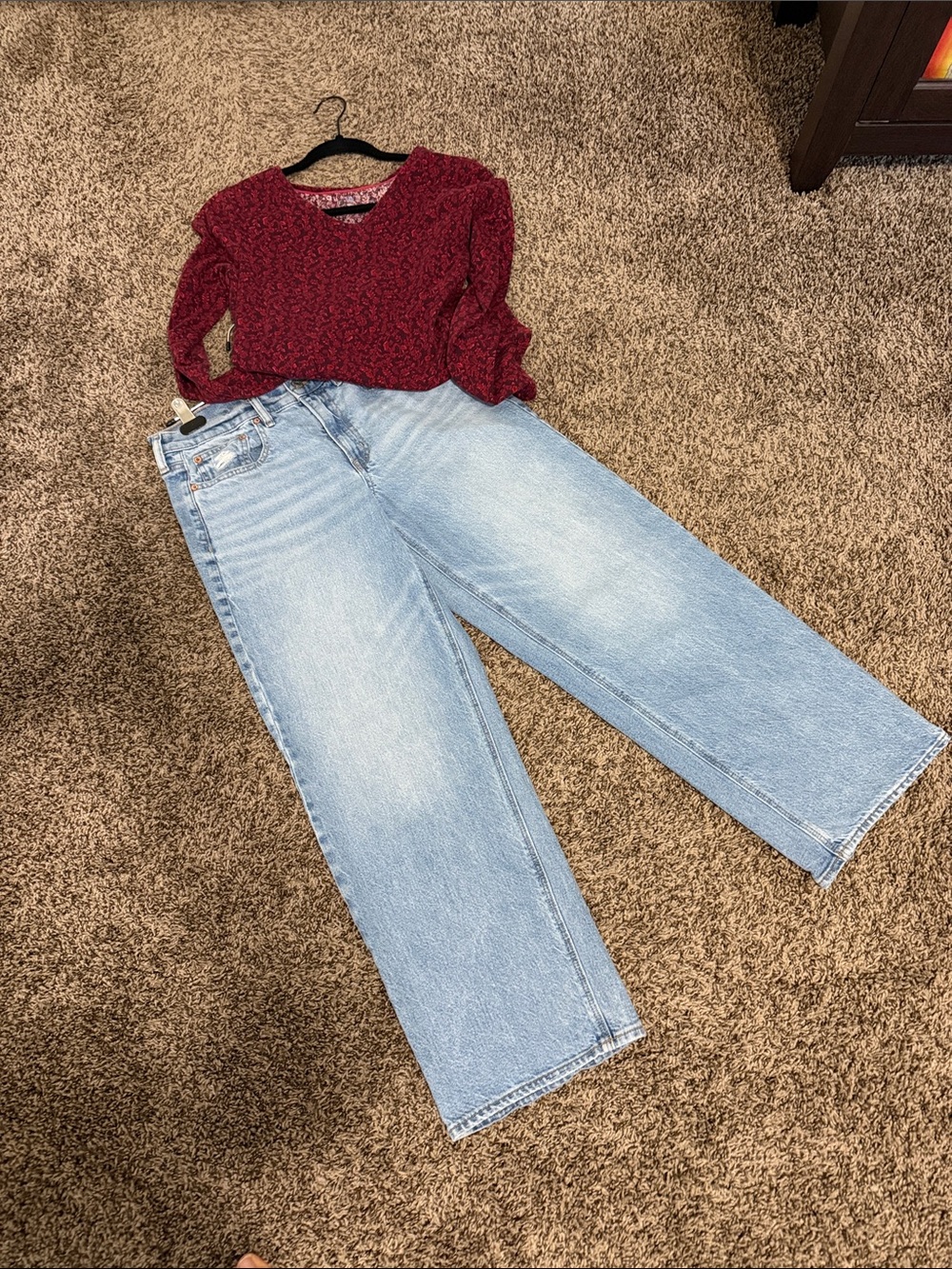 American Eagle Outfitters Light Blue Wide Leg Jeans 6 regular